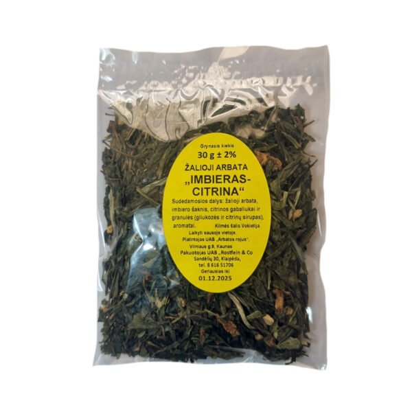 Žalioji arbata Imbieras-Citrina100g.