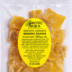 Imbieras cukruotas kubeliais Tailandas100g.